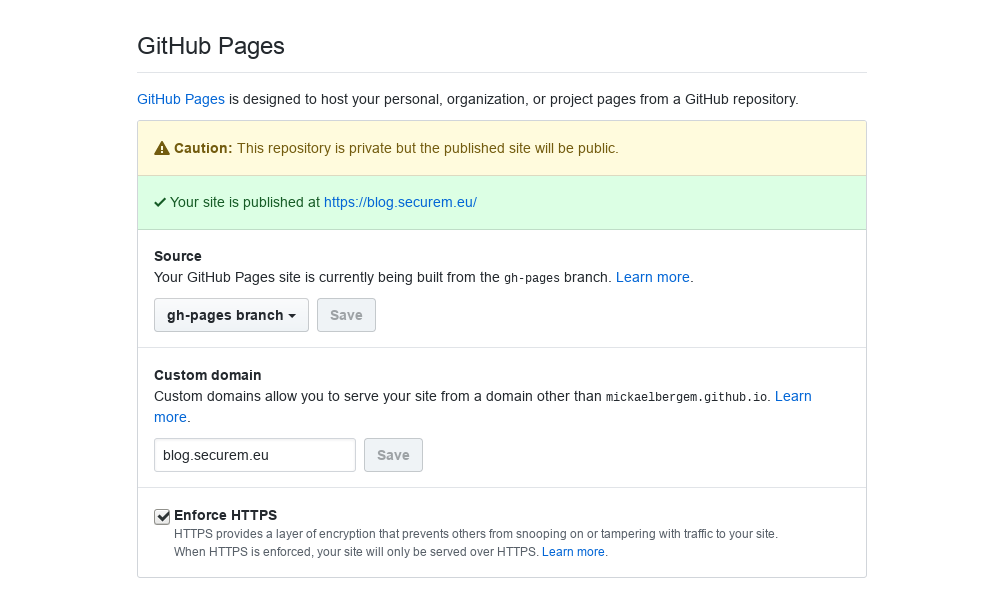 GitHub sometimes allow HTTPS for custom domains