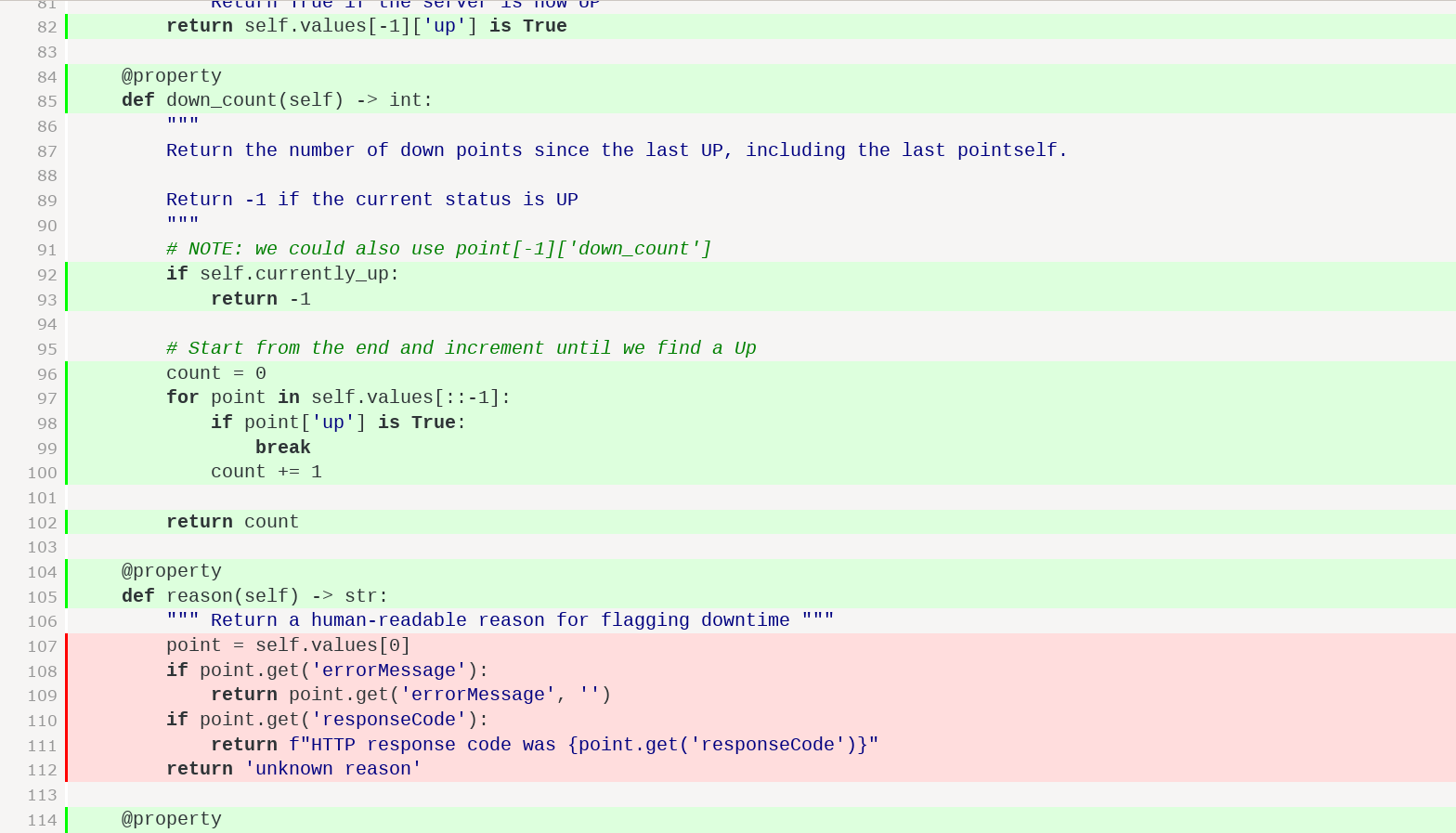 Example code coverage report for HowFast Monitoring